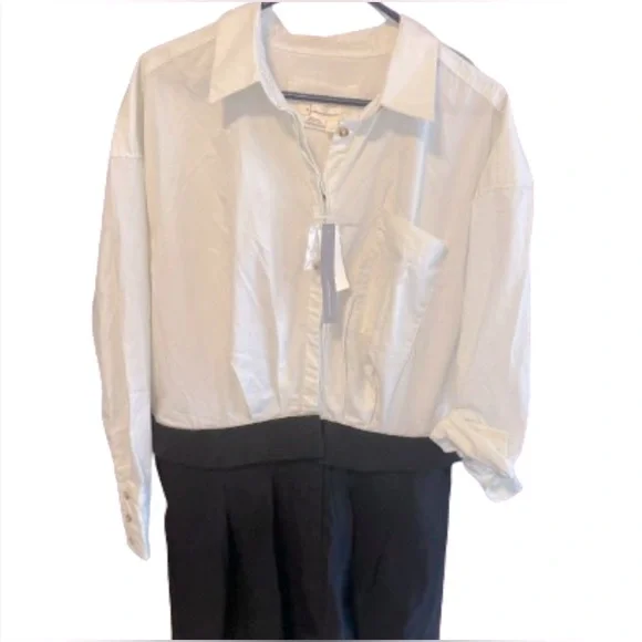 Anthropologie Women's White And Black Buttondown Shirt Dress NWT! - Picture 4 of 9